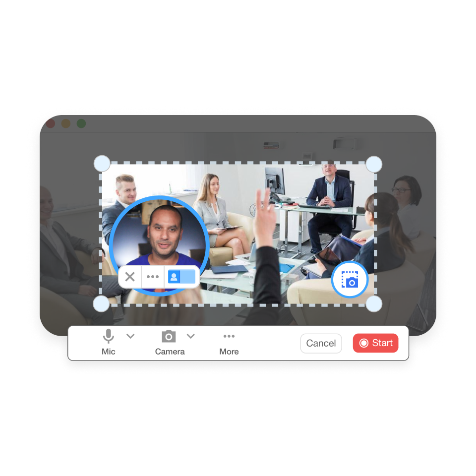 Record reaction footage using Visla reaction video creator